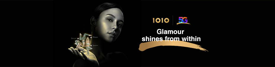 1O1O 5G network banner: Glamour shines from within